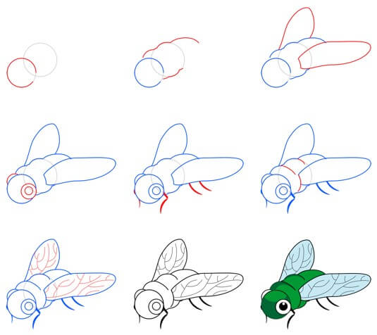 Eine Fliegenidee (6) zeichnen ideen