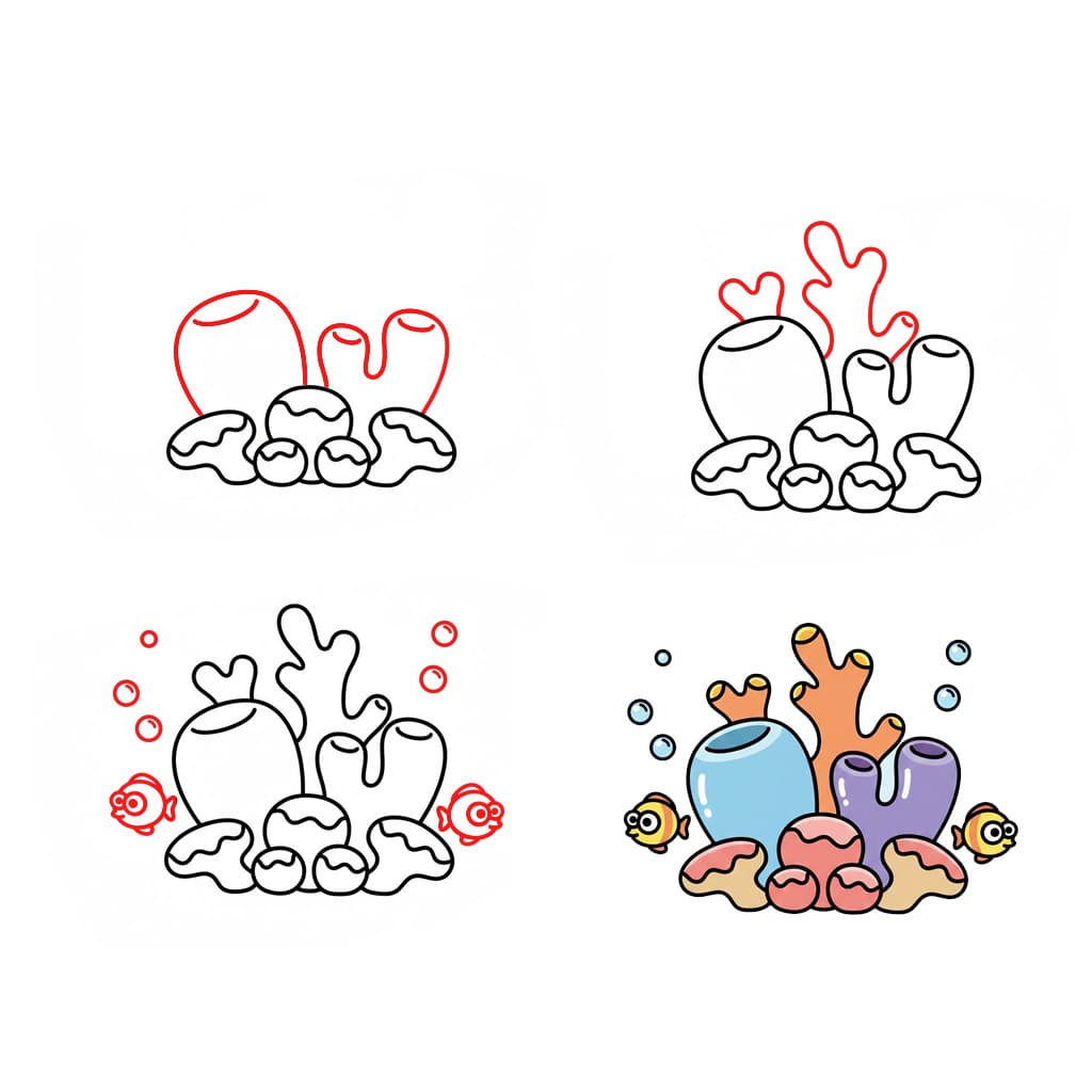 Einfach Koralle zeichnen ideen