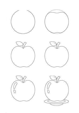 Einfache Apfelzeichnung zeichnen ideen