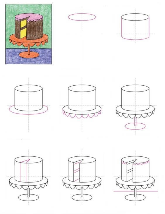 Einfache Kuchenzeichnung (1) zeichnen ideen