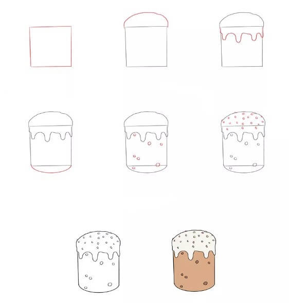 Einfache Kuchenzeichnung (2) zeichnen ideen