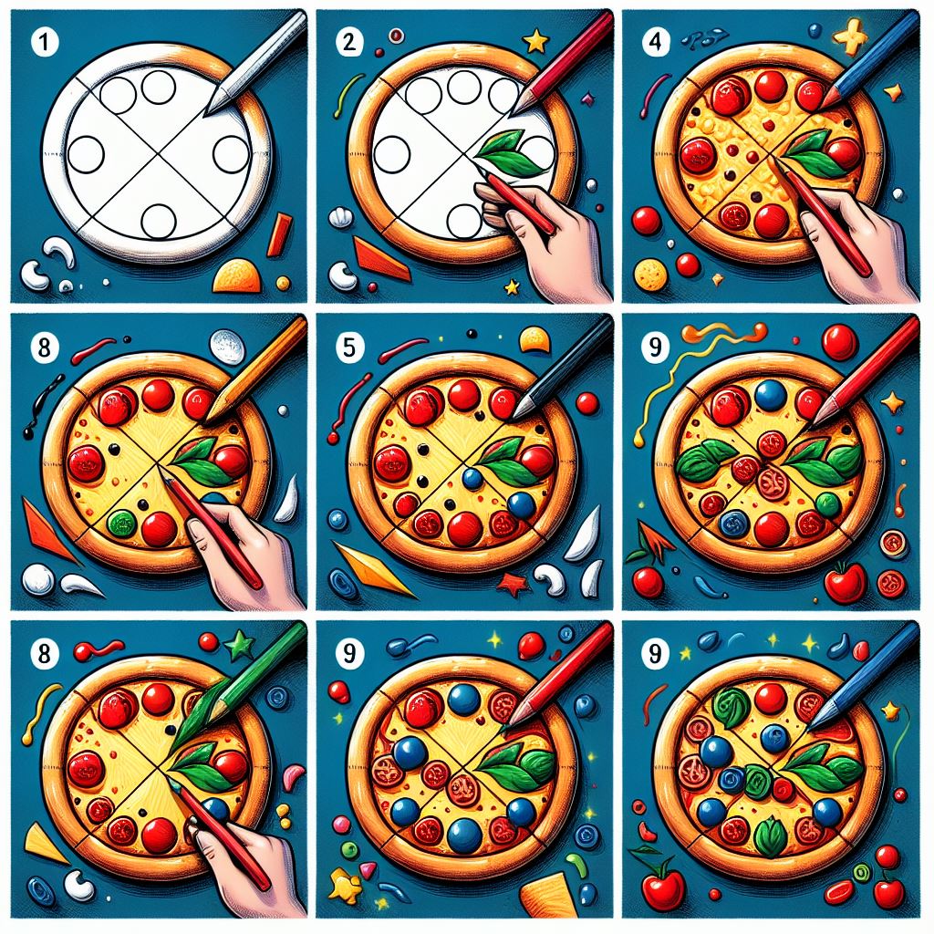 Einfache Pizzazeichnung 2 zeichnen ideen