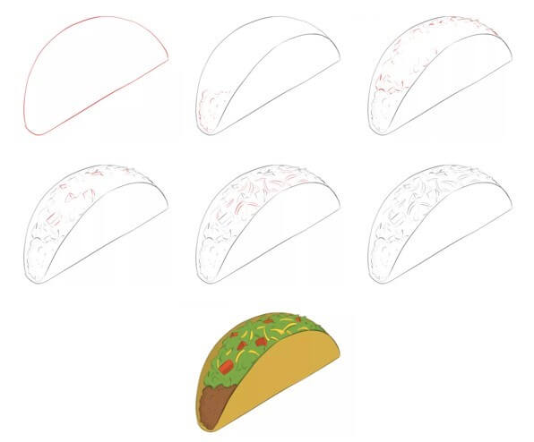 Einfache Tacos zeichnen zeichnen ideen