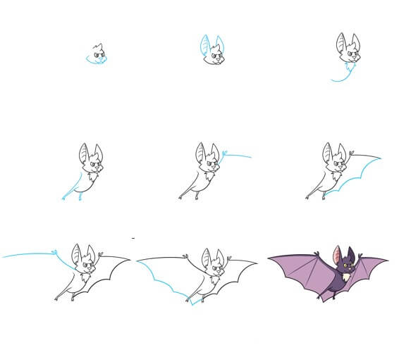 Fledermäuse breiten ihre Flügel aus (1) zeichnen ideen