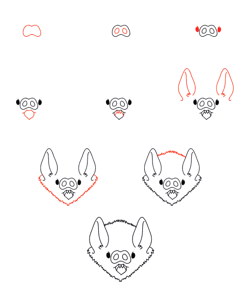 Fledermausgesicht zeichnen ideen