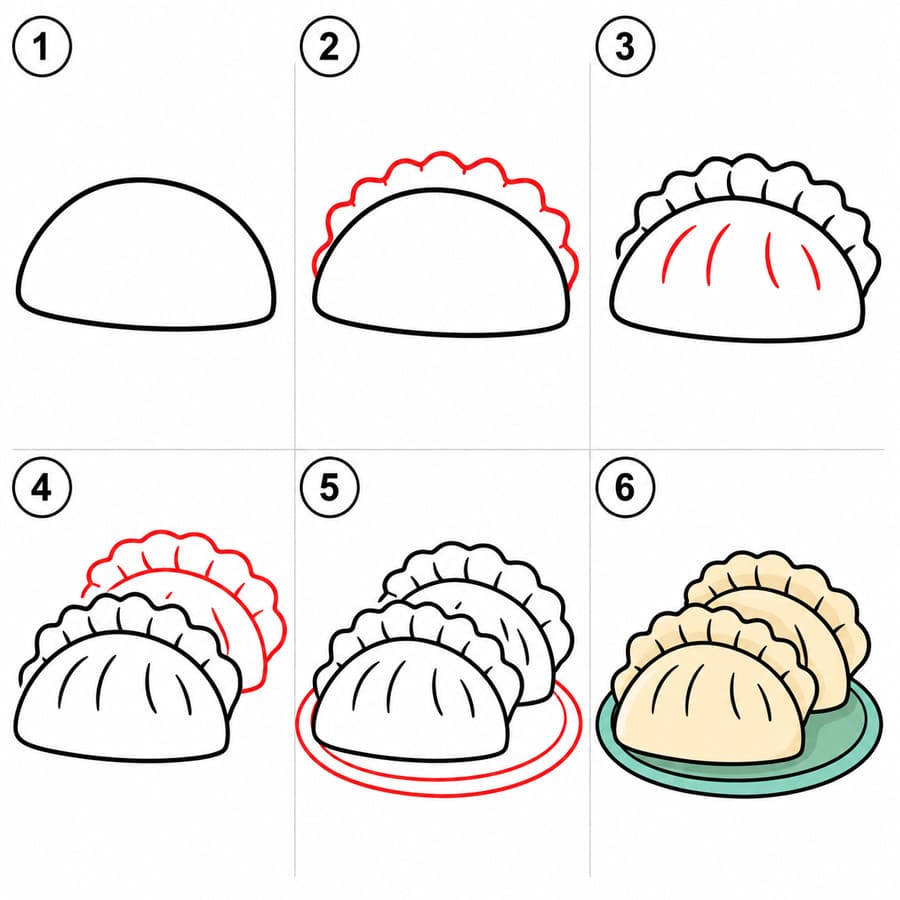 Gefälteltes Knödel zeichnen ideen