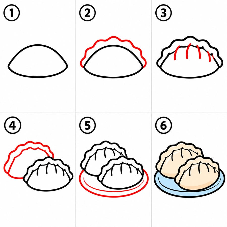 Gefaltetes Knödel zeichnen ideen