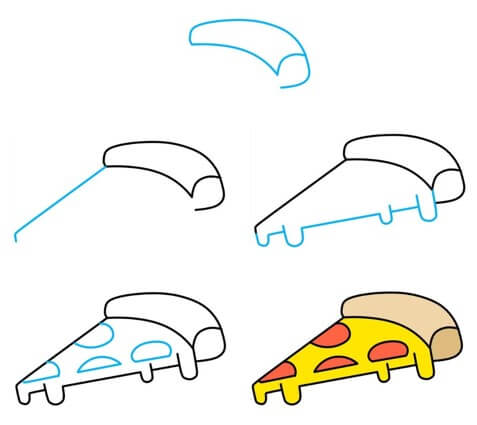 Geschmolzene Pizza (2) zeichnen ideen