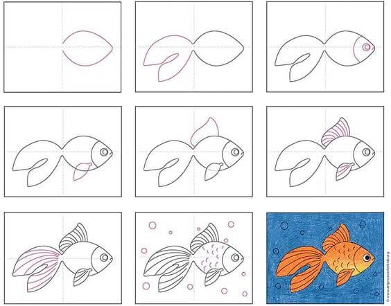 goldfish 1 zeichnen ideen