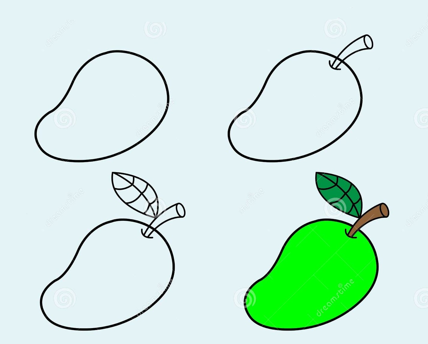 Grüne Mango zeichnen ideen
