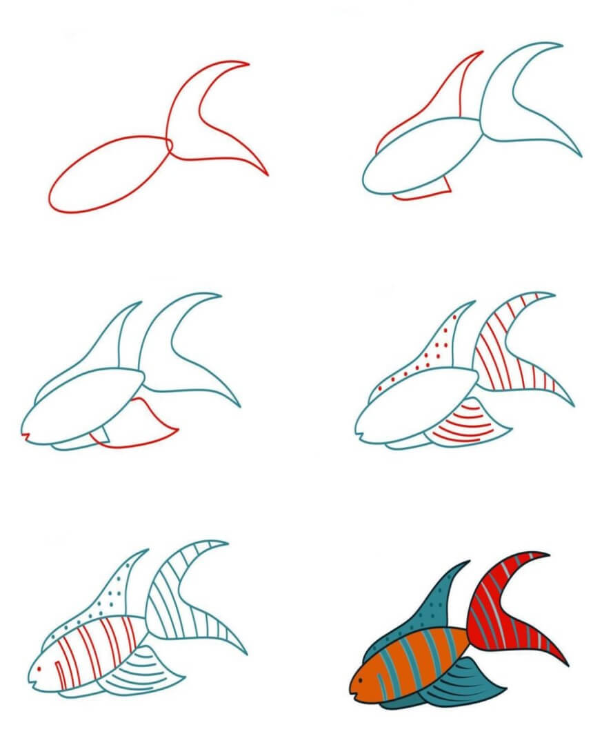 Guppy-Fisch zeichnen ideen