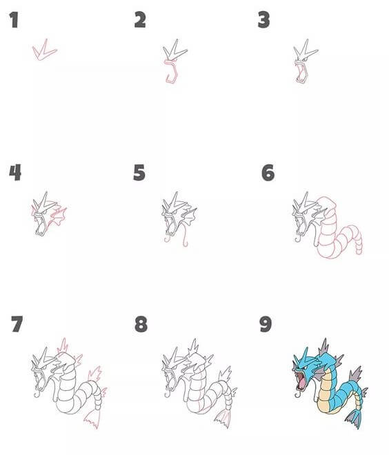 Gyarados zeichnen ideen