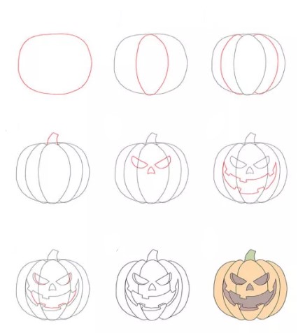 Halloween-Kürbis 2 zeichnen ideen