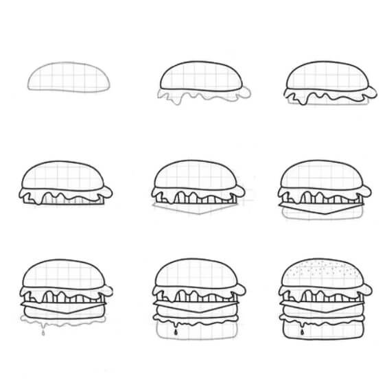 Hamburger-Idee 12 zeichnen ideen