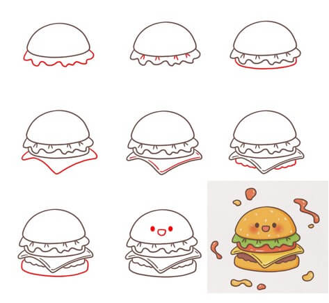 Hamburger-Idee 4 zeichnen ideen