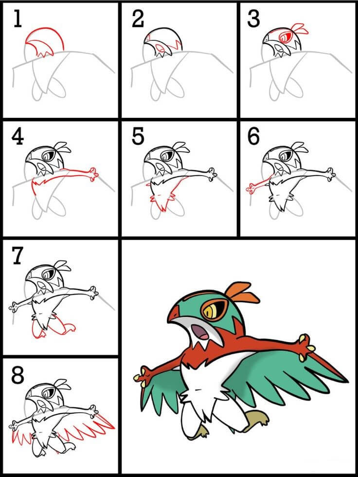 Hawlucha zeichnen ideen