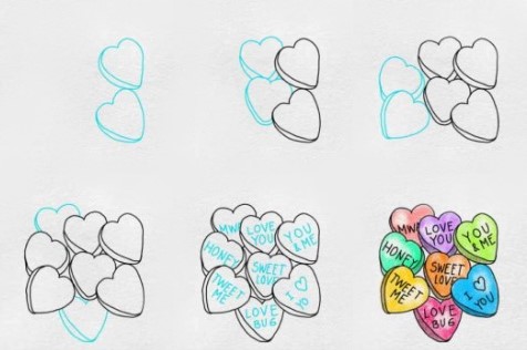 Heart shaped candy zeichnen ideen
