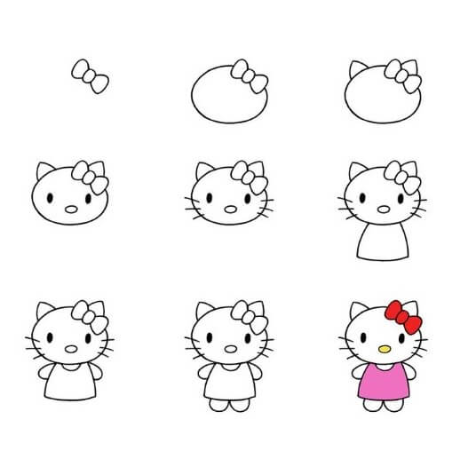 Zeichnen Lernen Hello Kitty-Idee (11)