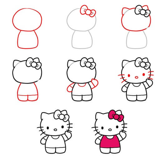 Zeichnen Lernen Hello Kitty-Idee (13)