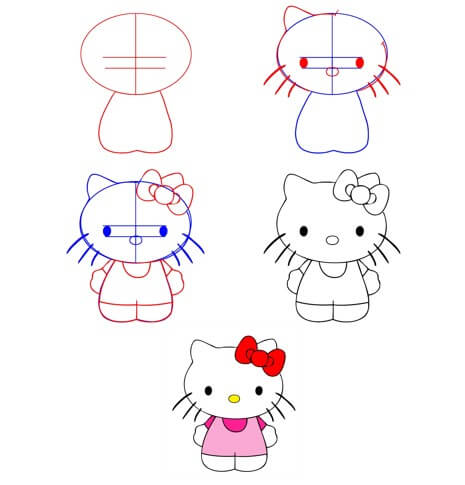 Zeichnen Lernen Hello Kitty-Idee (14)