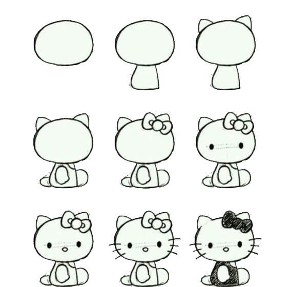 Zeichnen Lernen Hello Kitty-Idee (2)