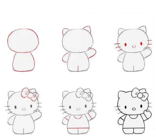 Zeichnen Lernen Hello Kitty-Idee (3)