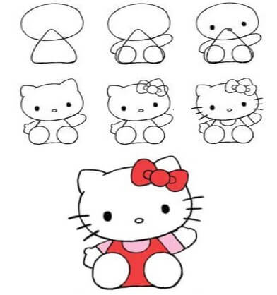 Zeichnen Lernen Hello Kitty-Idee (7)