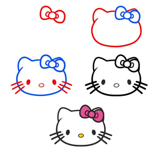 Zeichnen Lernen Hello Kitty-Kopf (1)