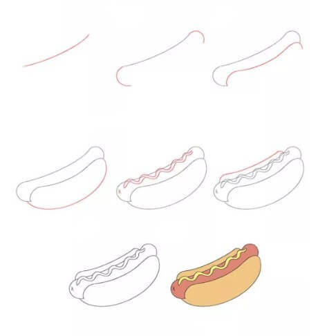 Hot-Dog-Gericht 2 zeichnen ideen