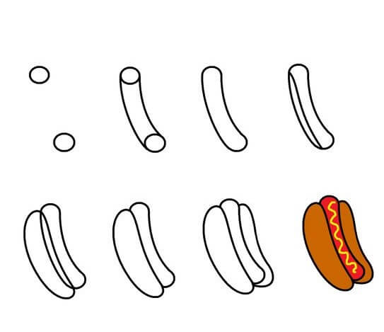 Hot-Dog-Gericht 8 zeichnen ideen