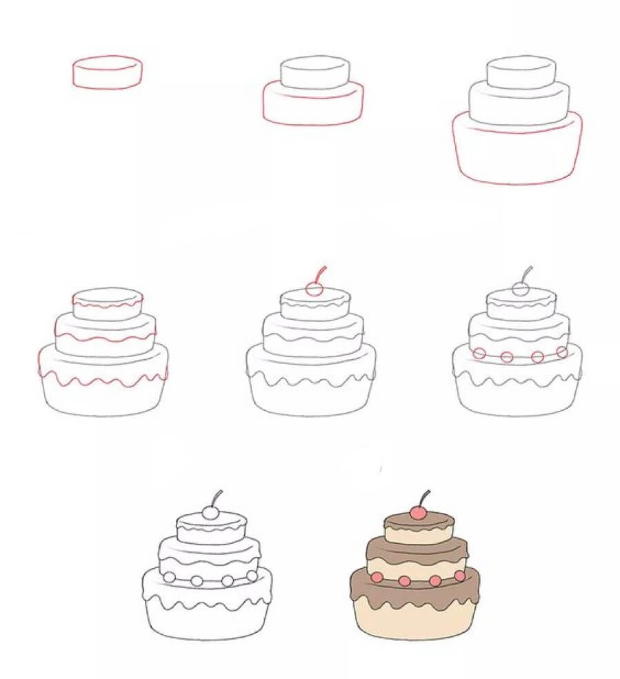 Idee für einen Vanillepuddingkuchen (1) zeichnen ideen
