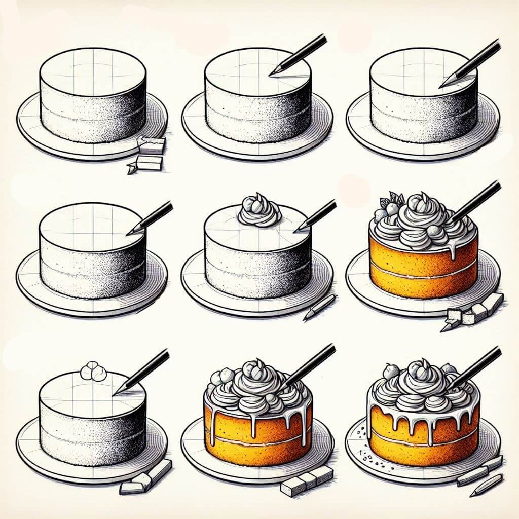 Idee für einen Vanillepuddingkuchen (10) zeichnen ideen