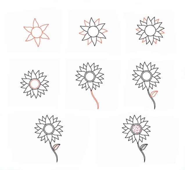 Idee mit Sonnenblumen (26) zeichnen ideen