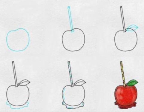 Kandierter Apfel zeichnen ideen