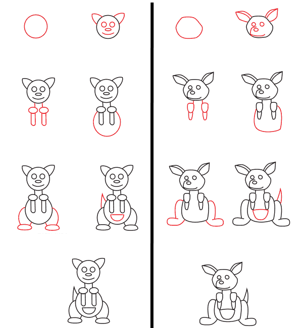 Zeichnen Lernen Känguru für Kinder (2)