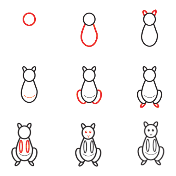Zeichnen Lernen Känguru für Kinder (5)