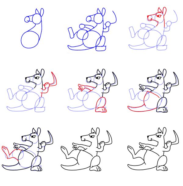 Zeichnen Lernen Känguru-Idee (12)