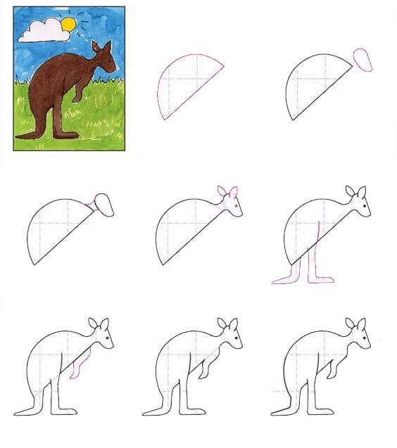 Zeichnen Lernen Känguru-Idee (4)