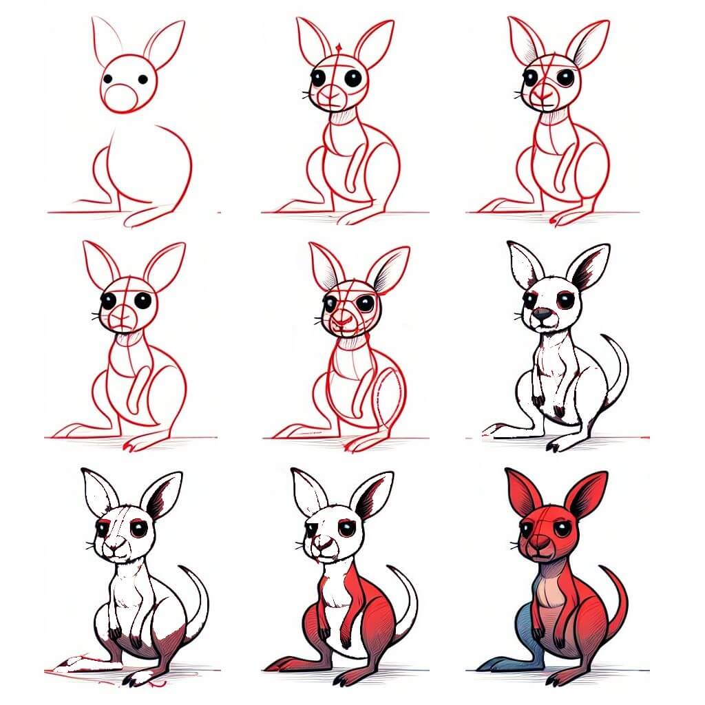 Zeichnen Lernen Känguru-Idee (6)
