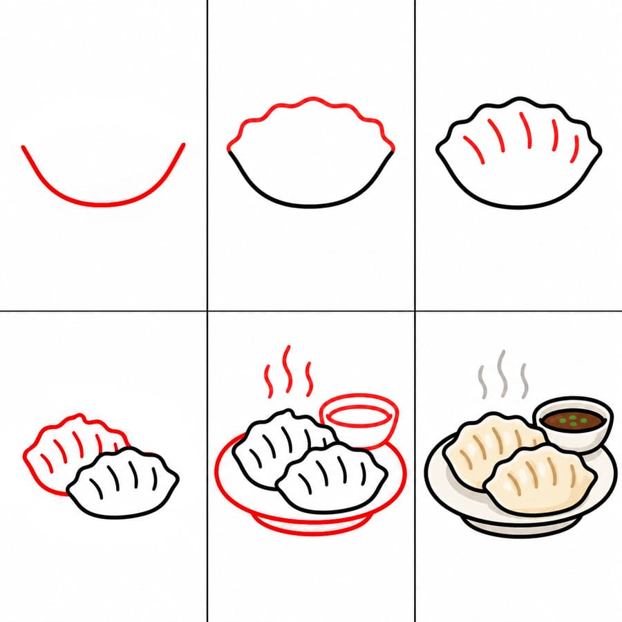 Knödel Teller zeichnen ideen