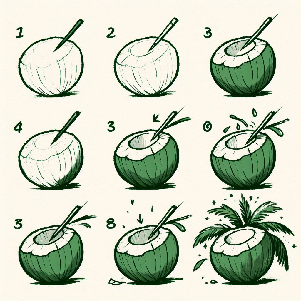 Kokosnuss zeichnen ideen
