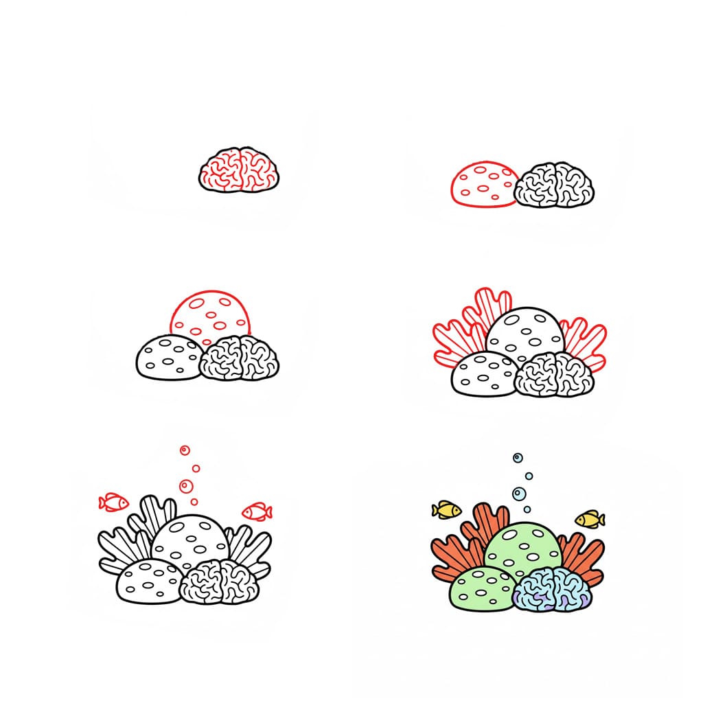 Koralle zum Ausdrucken einfach zeichnen ideen