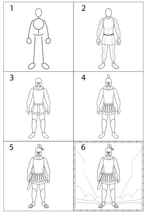 Krieger Sparta zeichnen ideen