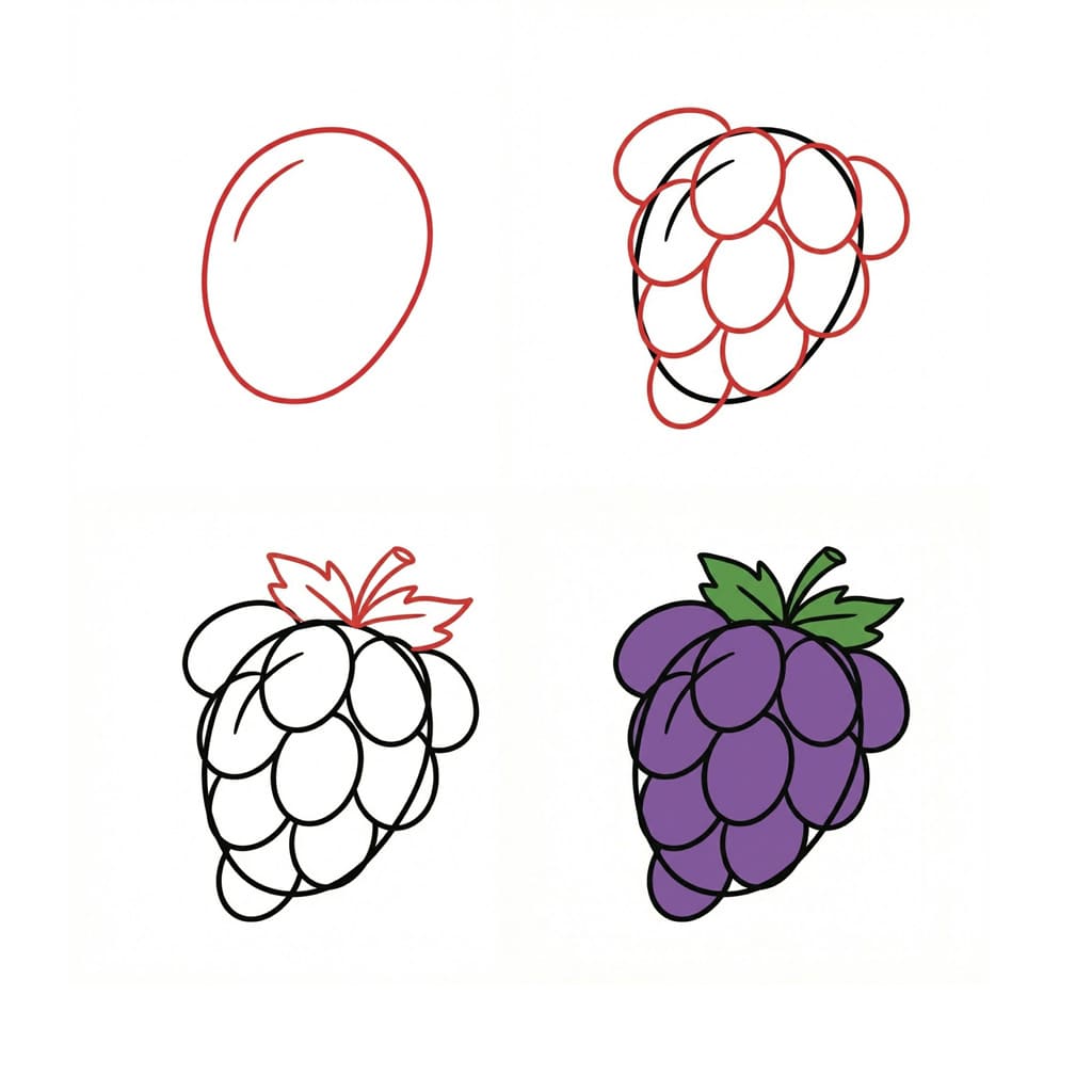 Kunst Weintraube zeichnen ideen