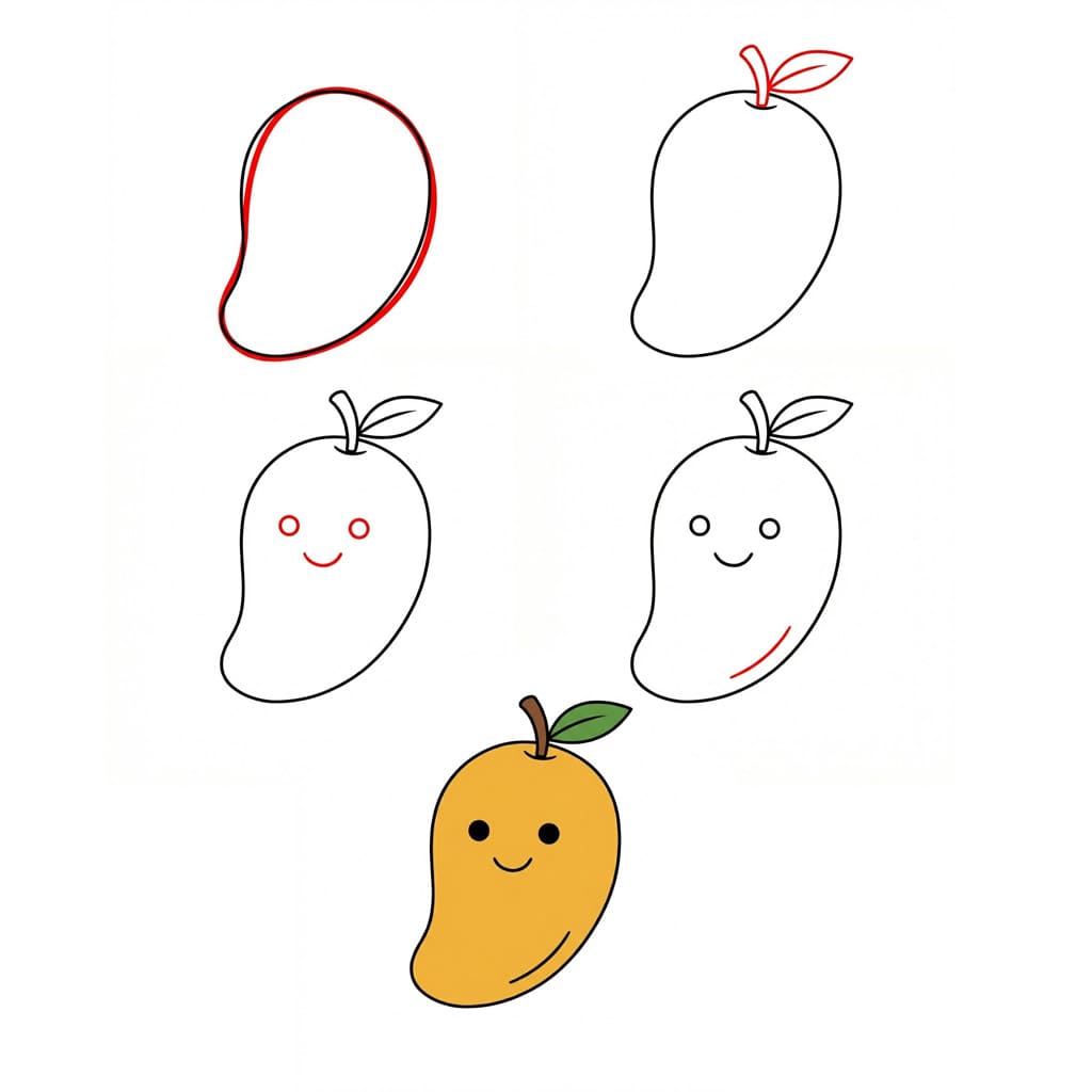 Lächelnde Mango zeichnen ideen