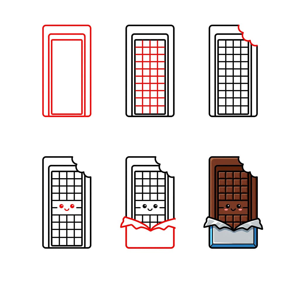 Lächelnde Schokolade zeichnen ideen