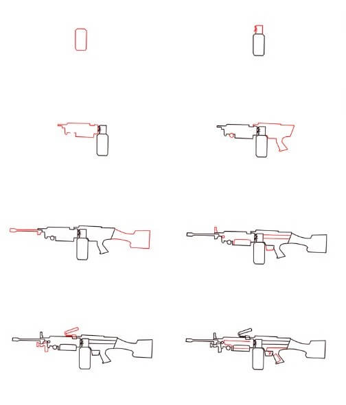 Zeichnen Lernen M249 Pistole