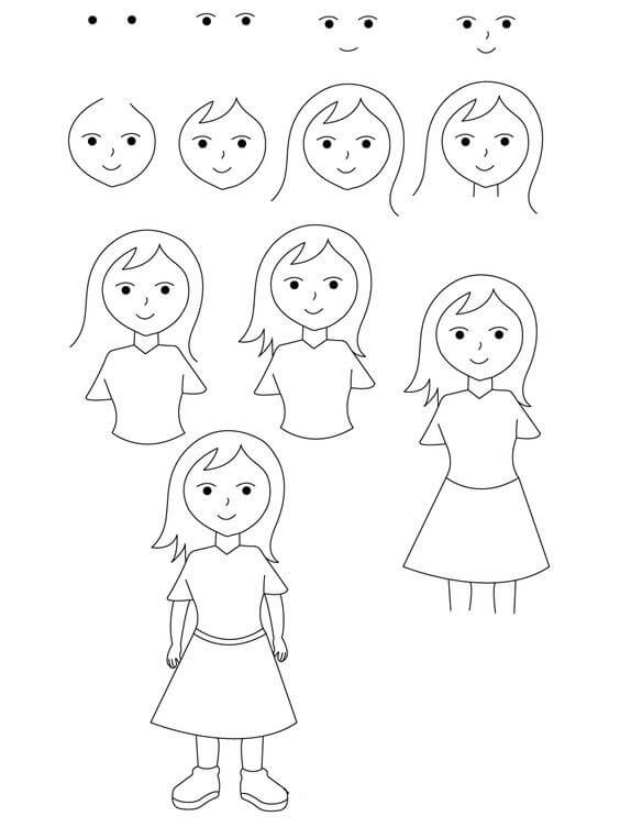 Zeichnen Lernen Mädchenidee (5)