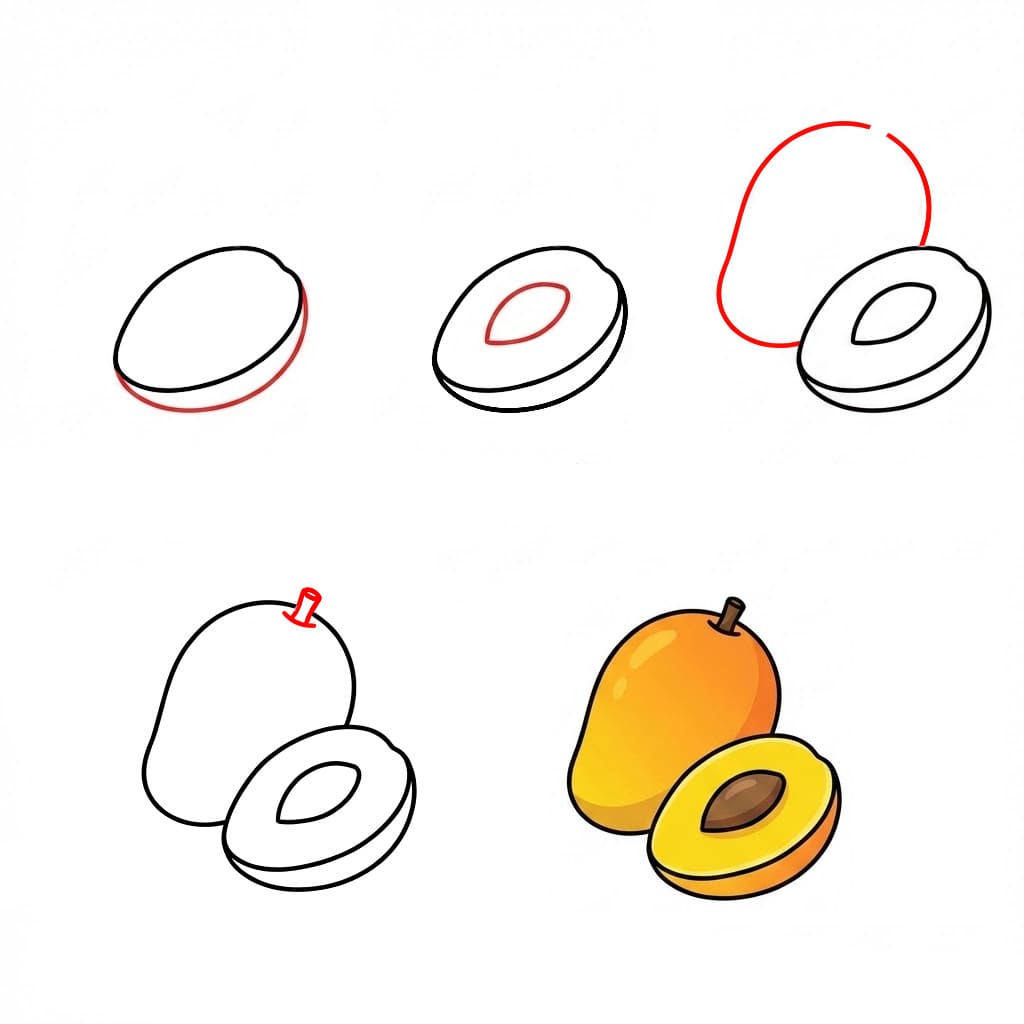 Mango und Hälfte zeichnen ideen