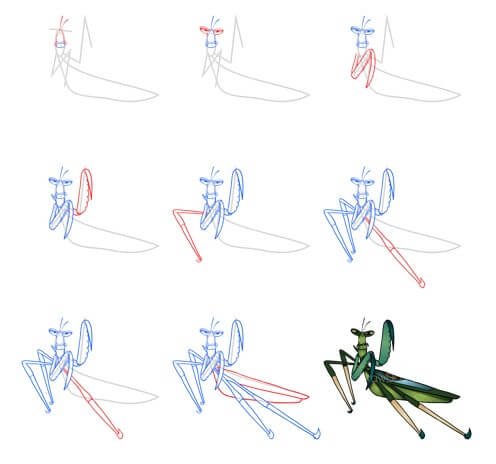 Mantis-Kung-Fu zeichnen ideen